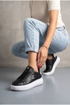 Kadın Siyah Beyaz Sneaker Günlük Spor Ayakkabı 068 Siyah-Beyaz