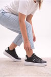 Kadın Siyah Beyaz Sneaker Günlük Spor Ayakkabı 068 Siyah-Beyaz