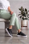 Kadın Siyah Beyaz Sneaker Günlük Spor Ayakkabı 068 Siyah-Beyaz