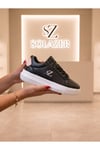 Kadın Siyah Pudra Sneaker Günlük Spor Ayakkabı 068 Siyah-Pudra