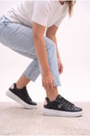 Kadın Siyah Pudra Sneaker Günlük Spor Ayakkabı 068 Siyah-Pudra