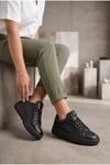 Kadın Siyah Sneaker Günlük Spor Ayakkabı 068 Siyah