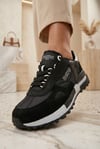 Kadın Siyah Su İtici Günlük Sneaker Spor Ayakkabı 066