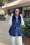 CEKETÇantalı Peluş Ceket 9039 Lacivert