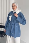 CEKETCep Detaylı Denim Ceket 1068 Açık Mavi