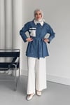 CEKETCep Detaylı Denim Ceket 1068 Açık Mavi