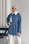 CEKETCep Detaylı Denim Ceket 1068 Açık Mavi