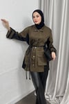 CEKETÇift Cepli Garnili Ceket 9062 Haki