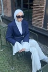 CEKETÇizgili Blazer Ceket 06075-İndigo