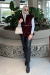 CEKETFox Yelek Kemerli 1142 Bordo