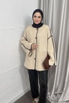 CEKETKaşe Kemerli Ceket 9070 Bej 