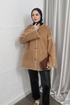 CEKETKaşe Kemerli Ceket 9070 Camel