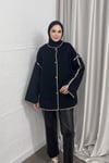 CEKETKaşe Kemerli Ceket 9070 Siyah