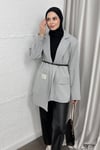 CEKETKemerli Blazer Ceket 6015 Gri