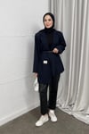 CEKETKemerli Blazer Ceket 6015 Lacivert