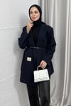 CEKETKemerli Blazer Ceket 6015 Lacivert