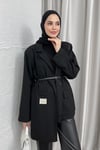 CEKETKemerli Blazer Ceket 6015 Siyah