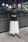 CEKETKemerli Kot Ceket 1076 Siyah
