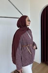 CEKETKemerli Kot Ceket 1123 Bordo