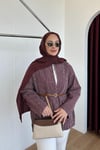 CEKETKemerli Kot Ceket 1123 Bordo