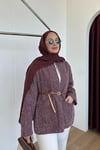 CEKETKemerli Kot Ceket 1123 Bordo