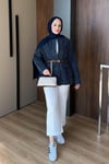 CEKETKemerli Kot Ceket 1123 Lacivert