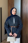 CEKETKemerli Kot Ceket 1123 Lacivert
