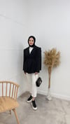 CEKETLinda Çizgili Blazer Ceket 06039 Siyah