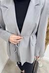 CEKETLinda Çizgili Blazer Ceket 06039 Gri