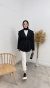 CEKETLinda Çizgili Blazer Ceket 06039 Siyah