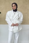CEKETLinda Çizgili Blazer Ceket 06039 Ekru