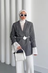 CEKETVolan Kol Blazer Ceket 06076 Antrasit