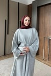 ELBİSEBelden Bağlamalı Elbise 1052 Gri