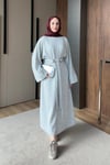 ELBİSEBelden Bağlamalı Elbise 1052 Gri