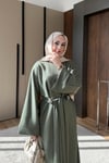 ELBİSEBelden Bağlamalı Elbise 1052 Haki
