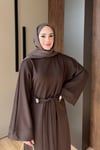 ELBİSEBelden Bağlamalı Elbise 1052 Kahve