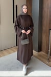 ELBİSEBelden Bağlamalı Elbise 1052 Kahve