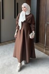 ELBİSEBelden Oturtmalı Elbise 1129 Kahve