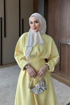 ELBİSEBelden Oturtmalı Elbise 1129 Sarı