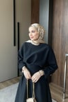 ELBİSEBelden Oturtmalı Elbise 1129 Siyah