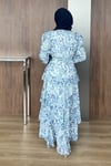 ELBİSEÇiçekli Elbise 1203 Mavi