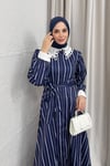 ELBİSEÇİZGİLİ  ELBİSE 1047 LACİVERT