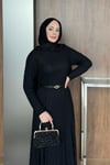 ELBİSEDantelli Elbise 1062 Siyah