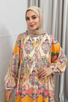 ELBİSEDORA VİSKON ELBİSE 1030 PUDRA