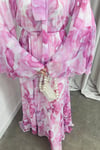 ELBİSEELİZA DESENLİ ELBİSE 1033 PEMBE