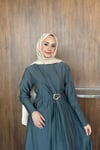 ELBİSEGold Tokalı Elbise 1092 Yeşil