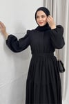 ELBİSEKAT KAT ŞİFON ELBİSE 1045 SİYAH