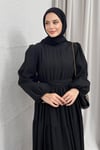 ELBİSEKAT KAT ŞİFON ELBİSE 1045 SİYAH