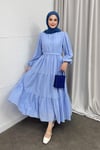 ELBİSEKAT KAT ŞİFON ELBİSE 1045 YAĞ BEBE MAVİSİ