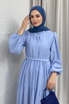 ELBİSEKAT KAT ŞİFON ELBİSE 1045 YAĞ BEBE MAVİSİ